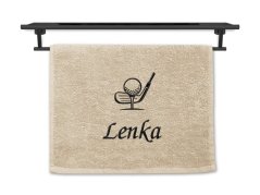 Malý ručník se jménem NA PŘÁNÍ krémový 30x50 Golf