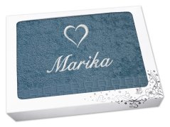 Dárkové balení ručníku se jménem ratanika petrolej Srdce