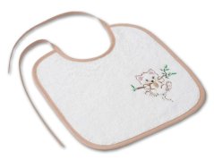 Dětský bryndák LOTA 25x25 Kočička na větvi bílá/béžová 350g