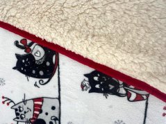 Luxusní deka s beránkem 140x200 mikroflanel TISK Kočky na střeše
