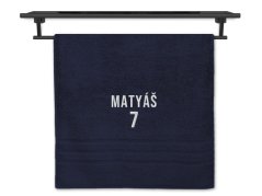 Osuška pro sportovce se jménem 70x140 tmavě modrá