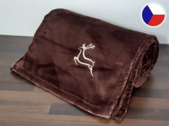 Luxusní deka pro myslivce SLEEP WELL 150x200 hnědá 300g Jelen