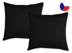 Bavlněný dekorační polštář 50x50 KOMFORT Jednobarevný Černý