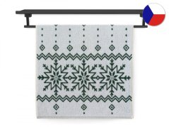 Vánoční ručník 55x100 ZARA 450g Norský vzor zelenobílá