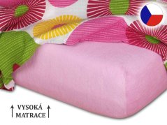 Froté prostěradlo na vysokou matraci 180x200 EXCLUSIVE Starorůžové