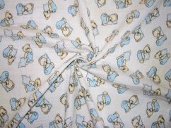 Dětské látkové pleny s potiskem 70x70 Méďa modrý polštář (5ks)