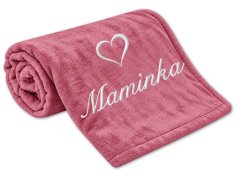 Deka pro maminku se srdíčkem 150x200 starorůžová