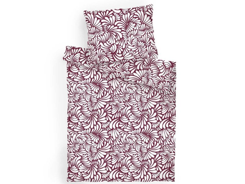 Bavlněné povlečení 240x220, 2x 70x90 KOMFORT Iluze bordó