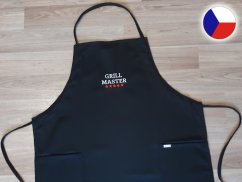 Zástěra pro muže s výšivkou černá 72x100 GRILL MASTER HVĚZDY