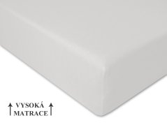 Jersey prostěradlo na vysokou matraci 140x200 EXTRA Světle šedé