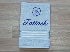 Dárkové balení ručníku TATÍNEK se čtyřlístkem linie světle modrá