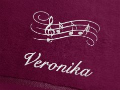 Ručník se jménem NA PŘÁNÍ 450g Noty borůvkový