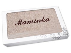 Dárkové balení ručníku MAMINKA béžový