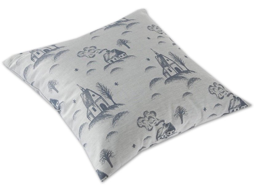 Povlak na polštář 40x40 damašek EXCELLENT GEON Vesnička v zimě šedá