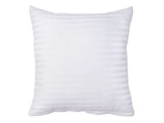 Damaškový dekorační polštářek 40x40 Atlas grádl bílý proužek 1 cm