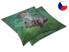 Dětský saténový povlak na polštář 40x40 GEON Dinosouřík