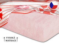 Froté prostěradlo na vysokou matraci 90x200 EXCLUSIVE pudrové