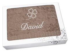 Dárkové balení ručníku se jménem ratanika tmavě béžová Čtyřlístek