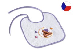 Dětský slintáček LOTA 25x25 Medvídek bílá/fialová 350g 