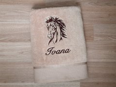 Ručník se jménem NA PŘÁNÍ 450g Kůň Apollo béžový