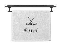 Malý ručník se jménem NA PŘÁNÍ bílý 30x50 Florbal
