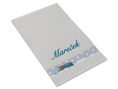 Dětský ručník se jménem NA PŘÁNÍ 30x50 Sladké sny medvídka světle šedý