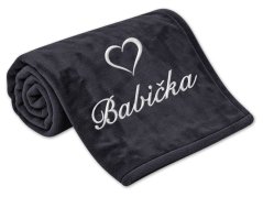 Deka pro babičku se srdíčkem 150x200 antracit