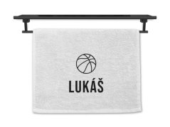 Malý ručník se jménem NA PŘÁNÍ bílý 30x50 Basketbal