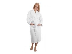 Pánský/dámský froté župan Praktik Kimono bílý L