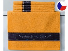 Malý ručník 30x50 RUJANA 450g "Nejlepší učitelka" oranžový