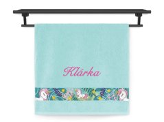 Ručník se jménem NA PŘÁNÍ 50x100 Jednorožec mint