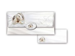 Svatební obálka na peníze pro novomanžele Bílá