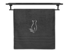 Froté ručník silueta ženy tmavě šedý