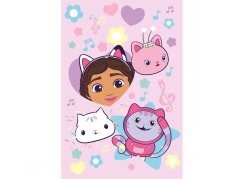 Dětská deka fleecová 100x150 Gabbys Dollhouse Music 180g
