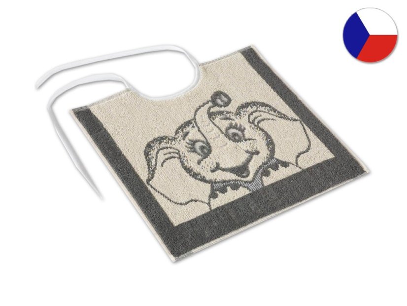 Dětský bryndák 35x35 ZARA Slůně šedé 450g