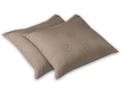 Damaškový dekorační polštářek 40x40 EXCELLENT TENCEL Dotek perly nugát