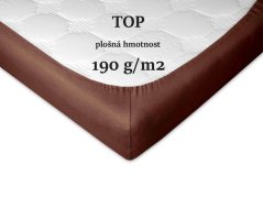 Jersey prostěradlo 90x220 EXCLUSIVE tmavě hnědé 