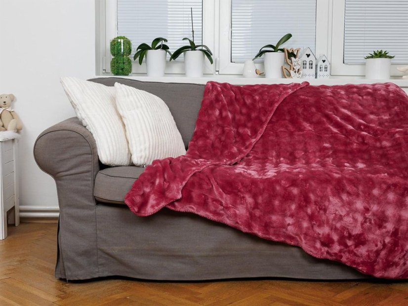 Luxusní deka mikroplyš 150x200 Stella obláčky starorůžové