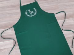 Myslivecká zástěra pro muže zelená 72x100 Jelen v obilí