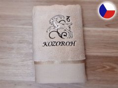 Luxusní dárkové balení osušky Znamení Kozoroh béžová/hnědá
