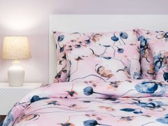 Krepové povlečení KOMFORT Bloom elegance pudrová 2x 70x90, 200x200