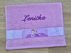 Dětský ručník se jménem NA PŘÁNÍ 30x50 Baletka šeříková