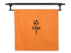 Ručník se jménem NA PŘÁNÍ oranžový 50x100 Fotbalový míč