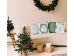 Vánoční saténový povlak na polštář 40x40 GARBO Baňky v zimě