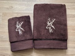 Dárkové balení ručníku pro myslivce Hlava jelena hnědá