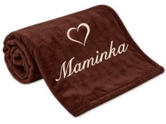 Deka pro maminku se srdíčkem 150x200 tmavě hnědá