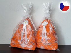 Dárkové utěrky Vánoční stromeček oranžová/bílá 