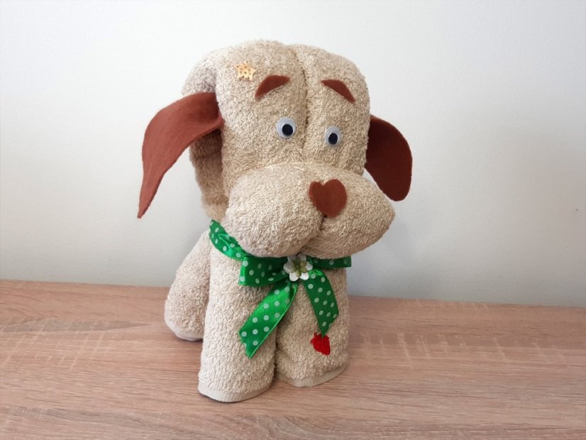 Dárkový pejsek z ručníku Ben béžový