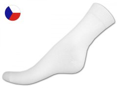 Pánské bavlněné ponožky s lycrou 46/47 Hladké bílé