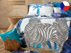 Luxusní povlečení bavlněný satén GEON 70x90, 140x200 Africké léto Zebra
